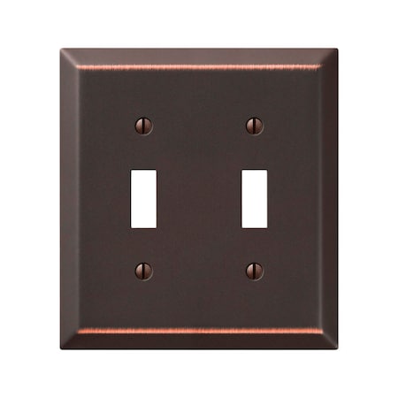 Amerelle Wall Plate, Number of Gangs: 2 Steel, Aged Bronze Finish, Bronze 163TTDB